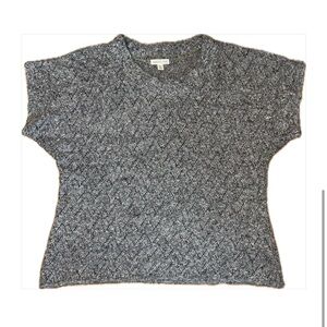 Coldwater Creek Grey Knit Short Sleeve Sweater Crewneck Top size 2X (20W-22W)
